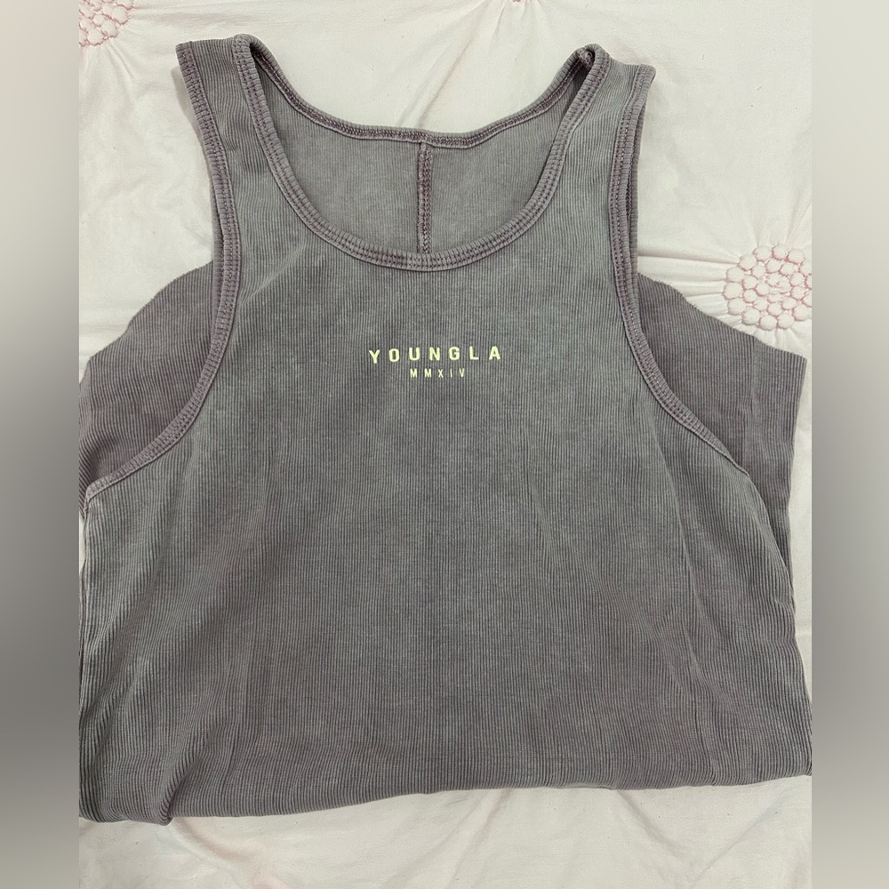 YoungLA swoop bottom ribbed tank top